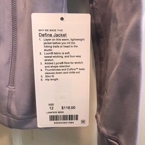 lululemon athletica Other - Lululemon Define Jacket NWT 12 BERRY MIST lavender lululemon athletica Other - Lululemon Define Jacket NWT 12 BERRY MIST lavender